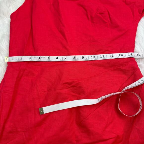 Revolve Runaway The Label Phaera Linen Mini Cocktail Dress Size M Red - Picture 6 of 16